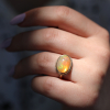 All Gold Mexican Fire Opal Ring