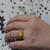 All Gold Mexican Fire Opal Ring