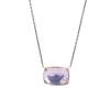 Rose Cut Rectangular Lavender Amethyst Necklace with Diamond