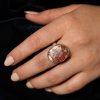 Vertical Oval Mexican Fire Opal Ring