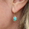 Australian Opal 14k Gold Hanging Earrings