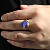 Small Asymmetrical All Gold Boulder Opal Ring