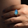 Boulder Opal Asymmetrical Ring