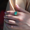 Lotus Australian Opal with Diamonds 14k Gold Ring