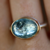 Small Oval Inverted Aquamarine Ring