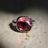 Small Square Pink Tourmaline Ring