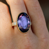 Vertical Table Up Purple Tourmaline Ring