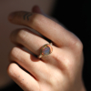 Small Asymmetrical Mexican Fire Opal Ring