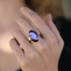 Vertical Table Up Purple Tourmaline Ring