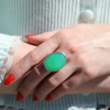 Large Oval Chrysoprase Ring