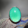 Large Oval Chrysoprase Ring