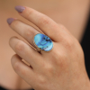 Large Vertical Boulder Opal ring