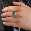 Oval Rose Cut Blue Tourmaline Ring