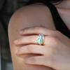 Oval Abalone Silver and Gold Ring