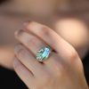 Oval Abalone Silver and Gold Ring