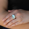 Oval Abalone Silver and Gold Ring