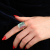 Vertical Watermelon Tourmaline Silver and Rose Gold Ring