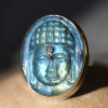 Carved Buddha Labradorite with Diamond 