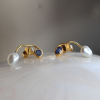 Keishi Pearl and Blue Sapphire Seafire Post Earrings