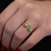 Emerald and Diamond Seafire 18k and 22k Gold Ring