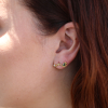 Emerald and Diamond Post Stud Seafire Earrings