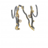Medium Oxidized Silver and 18k Gold Hoop Earrings with Diamonds