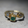 Emerald and Diamond Seafire 18k and 22k Gold Ring