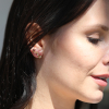 Diamond and Ruby Seafire Post Stud Earrings