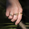 Raw Diamond and Sapphire Seafire Ring