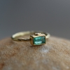 Gold Emerald Ring with Diamond