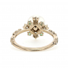 Halo Snowflake Pearl Gold Ring