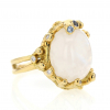 Moonstone Diamond and Sapphire 18k Gold Ring