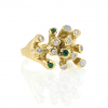 Emerald Opal and Diamond Sea Anemone Gold Ring