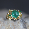 Emerald Ring with Diamond and Emerald Accents