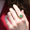 Emerald Ring with Diamond and Emerald Accents
