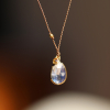Rainbow Moonstone Gold with Cognac Diamond Necklace
