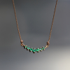 Small Curved Bar Emerald 14k Gold Necklace