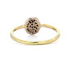 14k Gold Two Toned Diamond Button Ring