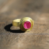 Faceted Ruby Gold Ring