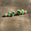 Mixed Shaped Emerald and Diamond Earrings