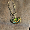 Green Tourmaline Mosaic Pendant (no chain)