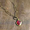 Rough Red Tourmaline Crystal Pendant (no chain)