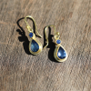 Faceted Blue Sapphire Gold Earrings