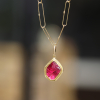 Rough Red Tourmaline Crystal Pendant (no chain)