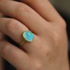 Rough Turquoise Gold Ring