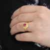 Faceted Ruby Gold Ring