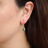 Faceted Blue Sapphire Gold Earrings