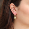 Faceted Blue Sapphire Gold Earrings