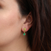 Emerald Disc Post Stud Earrings