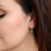 Emerald Disc Post Stud Earrings